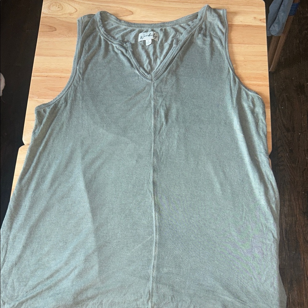 Wonderly Sage Green Tank Top